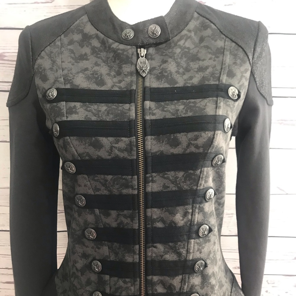 Harley Davidson black gray moto jacket